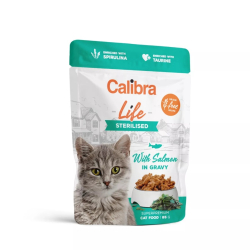 Calibra cat life sterilised salmon in gravy kapsika 85g