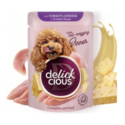 DELICKCIOUS Strips s moracm msom a syrom v krmovej polievke. Pre dospelch psov 85 g