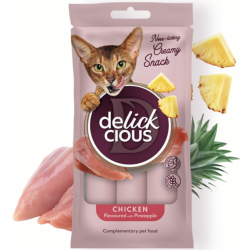 DELICKCIOUS�. Kr�mov� poch��ky - kuracie m�so s anan�som. Pre ma�ky 4x15 g