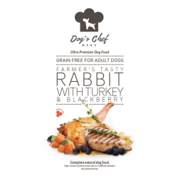 DOG'S CHEF Farmers Tasty Rabbit with Turkey & Blackberry 500g - pre dospelch psov
