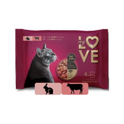 My Love SET kapsiky pre maky s krlikom v omke, s hovdzm msom v omke 4 x 85 g