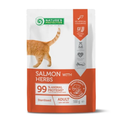 Natures P kapsika cat adult sterilised salmon and herbs 100g