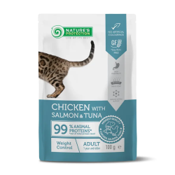Natures P kapsika cat adult weight control chicken with salmon and tuna 100g