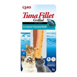 Pamlsok Inaba Churu Grilled cat Tuniak vo vyvare z kalamara 15g