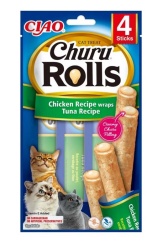 Pamlsok Inaba Churu Rolls cat Kura & Tuniak 4 tuby 40 g