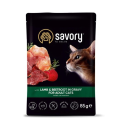 Savory Cat Pouch Adult Lamb & Beetroot 85 g