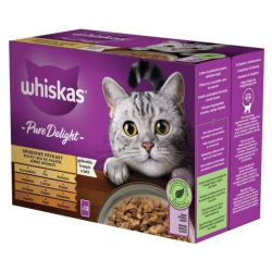 Whiskas Pure delight v el, kura, morka, hydina, kaka 12 x 85g