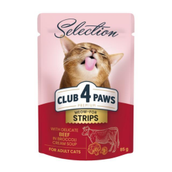 CLUB 4 PAWS Premium Plus pre maky prky s hovdzm msom v brokolicovej polievke 85g