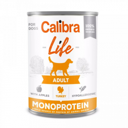 Calibra dog life monoprotein turkey and apple konzerva pre psov 400g