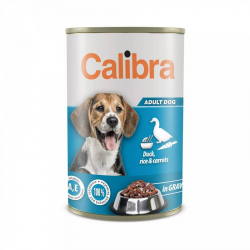 Calibra konzerva pre psov kačka s ryžou a mrkvou v omáčke 1240 g