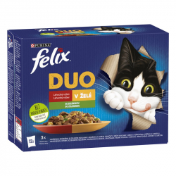 Felix DUO Lahodn vber so zeleninou v el, jaha, bravov, hovdzie a morka 12 x 85 g