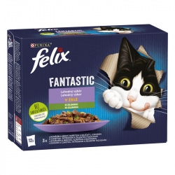 Felix Fantastic Lahodn vber v el so zeleninou, hovdzie, kura a losos 12 x 85 g