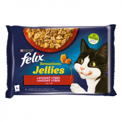 Felix Sensations Jellies Lahodný výber v želé, hovädzie a kura 4 x 85 g