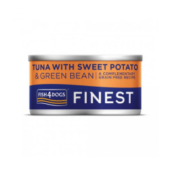 FISH4DOGS konzerva pre psov Finest tuniak so sladkmi zemiakmi a fazukami 85g