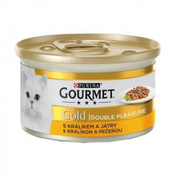 Gourmet gold pre mačky s králikom a pečeňou 85 g