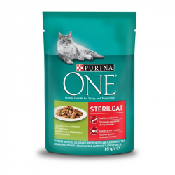 PURINA ONE Sterilcat mini filetky s morkou a zelenmi fazukami vave 85 g