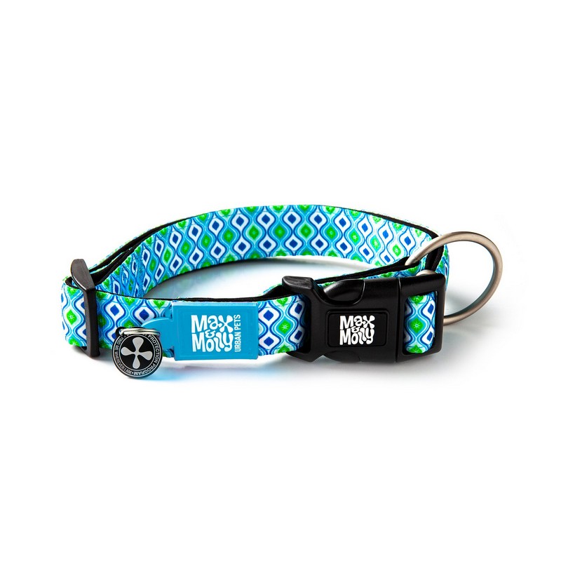 Max&Molly Smart ID obojok pre psov Retro blue veľkosť L