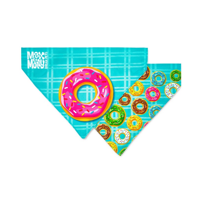 Max&Molly štýlová obojstranná šatka pre psov Donuts L