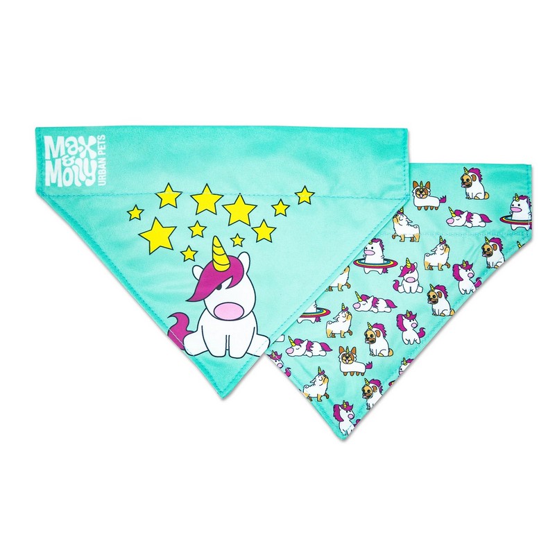 Max&Molly štýlová obojstranná šatka pre psov Unicorn S