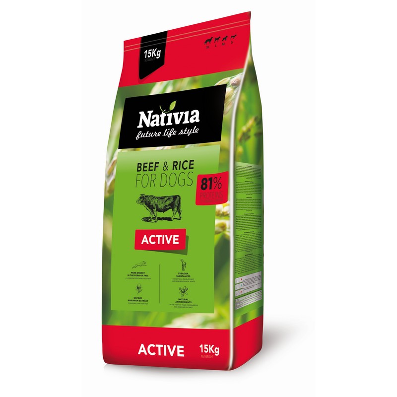 Nativia active granule pre dospelých psov s vysokou aktivitou 15 kg