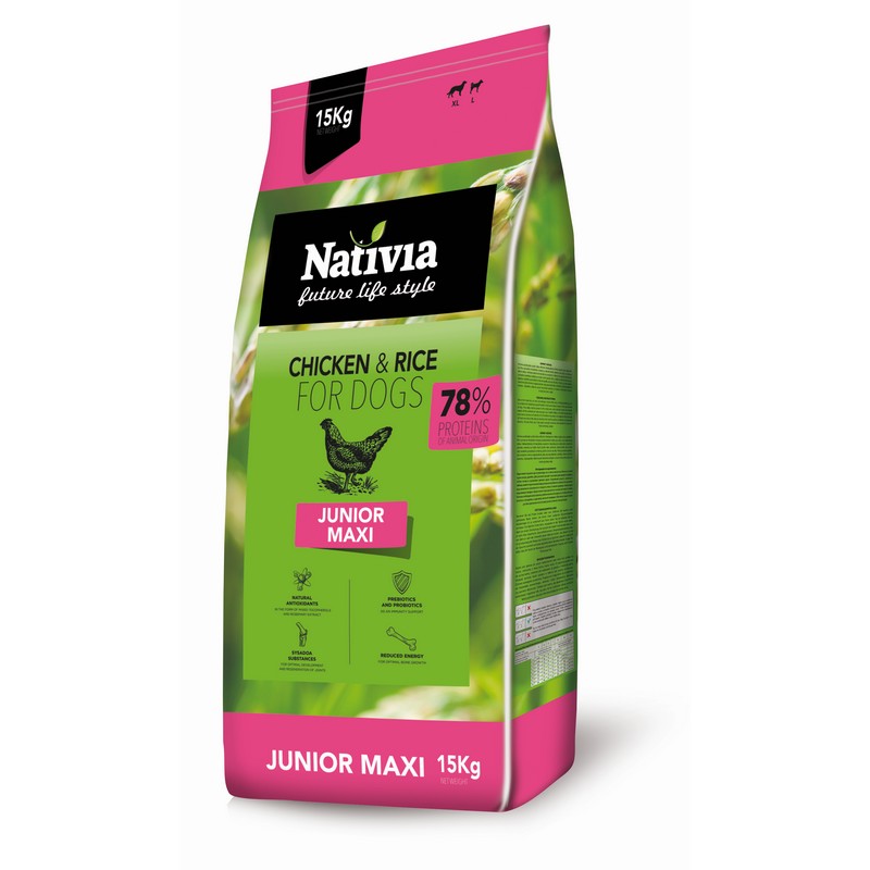 Nativia junior maxi granule pre šťeňatá velkých plemien 15 kg