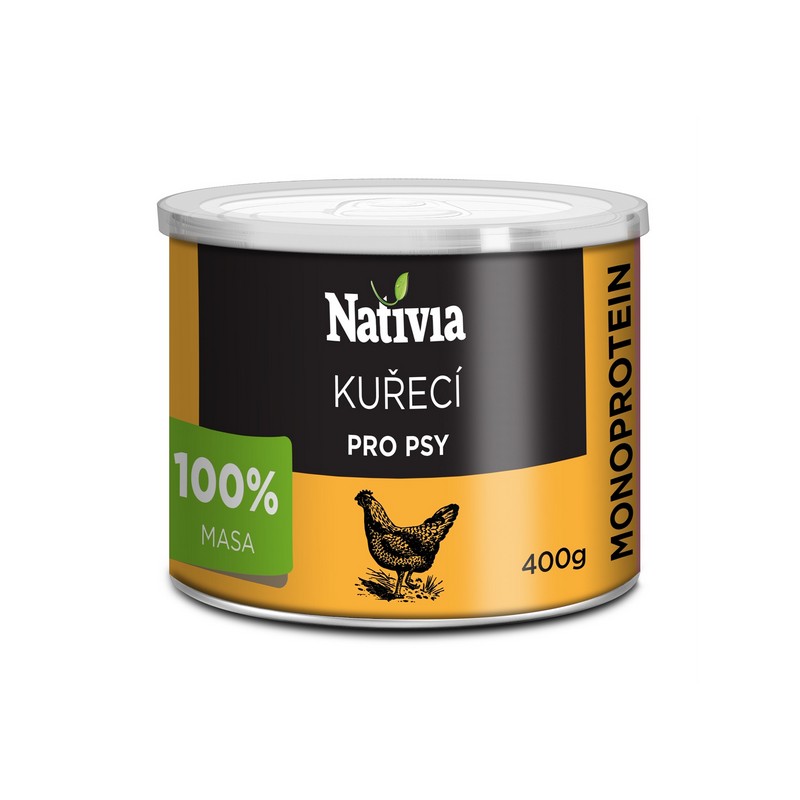 Nativia monoprotenov konzerva pre psov 400 g kura