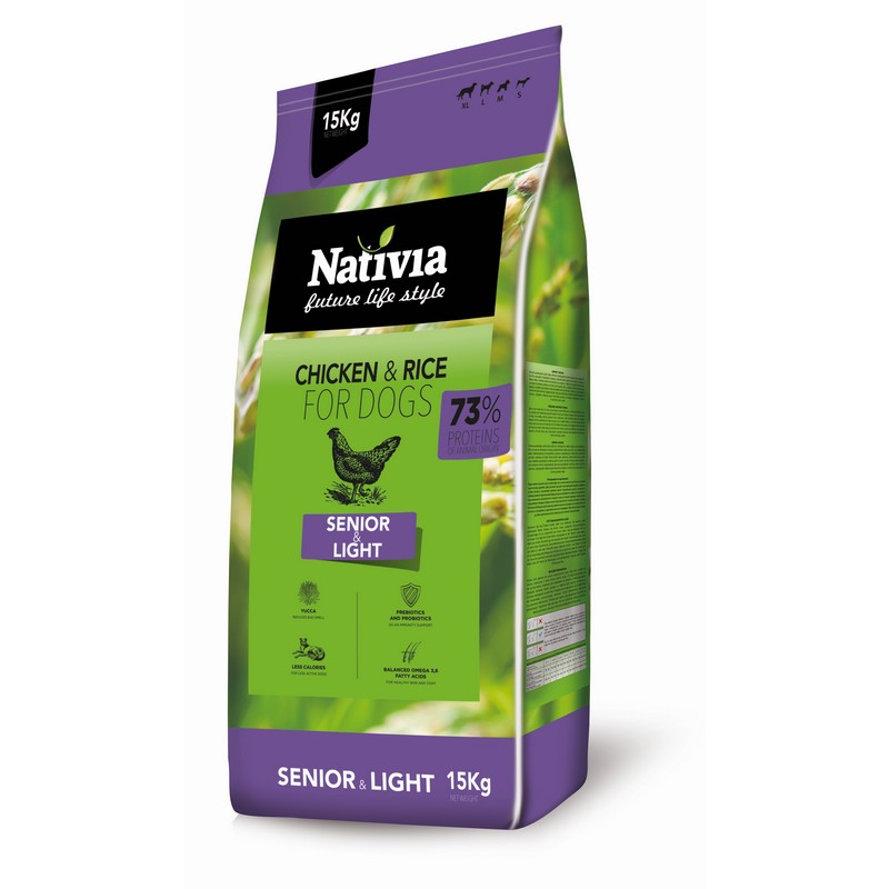 Nativia Senior and light granule pre seniorov a psov s nadvhou 15 kg