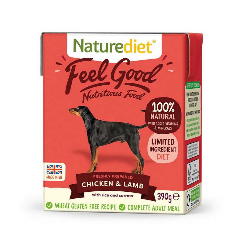 Naturediet Feel Good chicken and lamb 390g konzerva pre psov