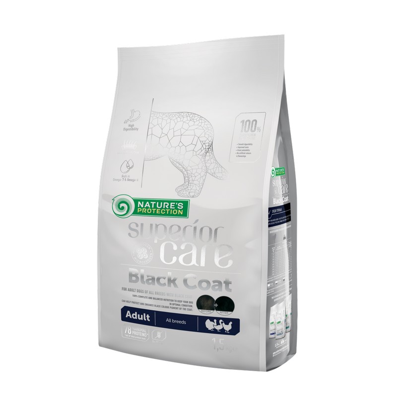 Natures P Superior care black dog adult poultry 1,5 kg