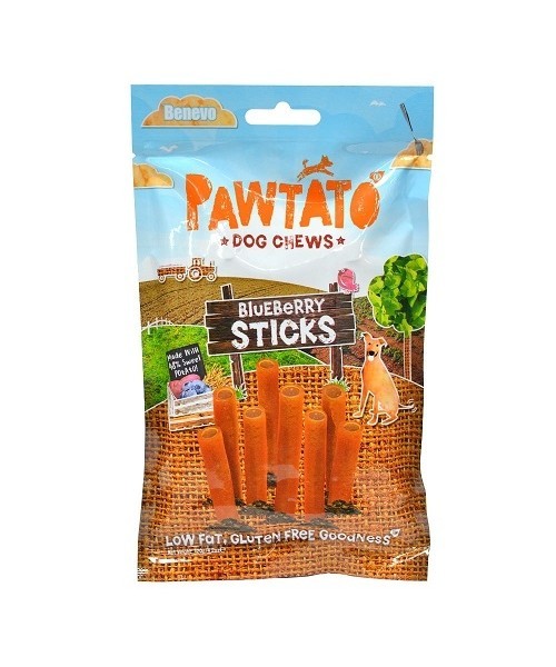 Benevo Pawtato sticks blueberry, 120 g vegnske pamlsky