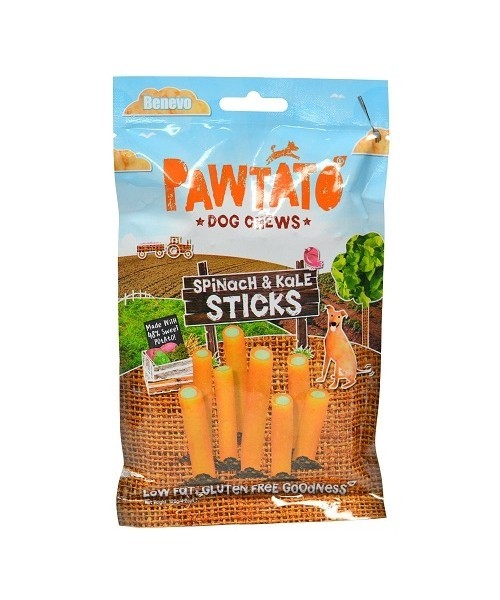 Benevo Pawtato sticks spinach & kale, 120 g vegnske pamlsky