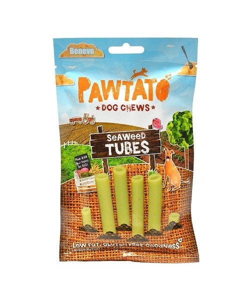 Benevo Pawtato tubes seaweed, 90 g vegánske pamlsky