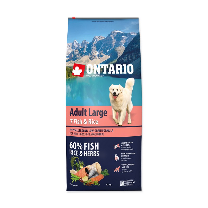 ONTARIO Adult Large 7 Fish and Rice - 12kg