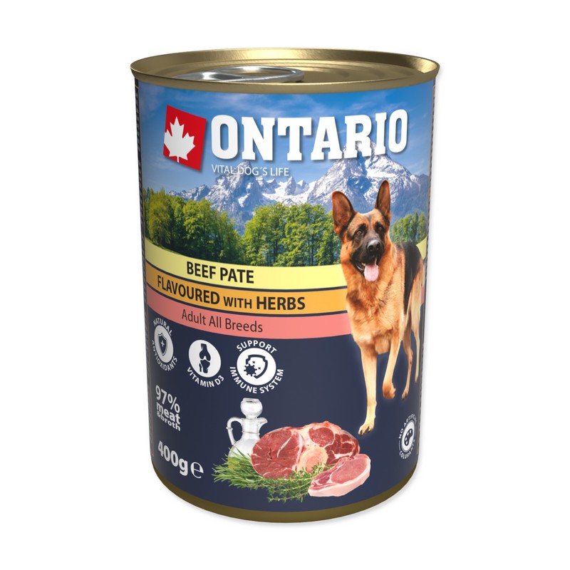 Ontario konzerva pre psov Beef Pate with herbs 400 g