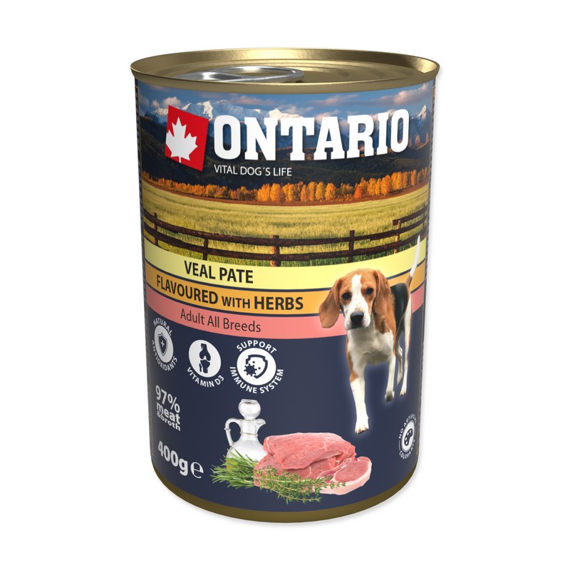 Ontario konzerva pre psov Veal Pate with herbs 400 g