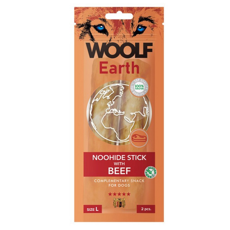 Pamlsok Woolf Dog Earth NOOHIDE L Stick with Beef 85 g - 2ks