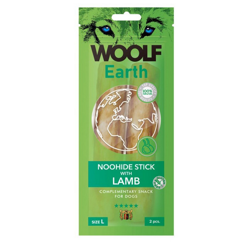 Pamlsok Woolf Dog Earth NOOHIDE L Stick with Lamb 85 g - 2 ks