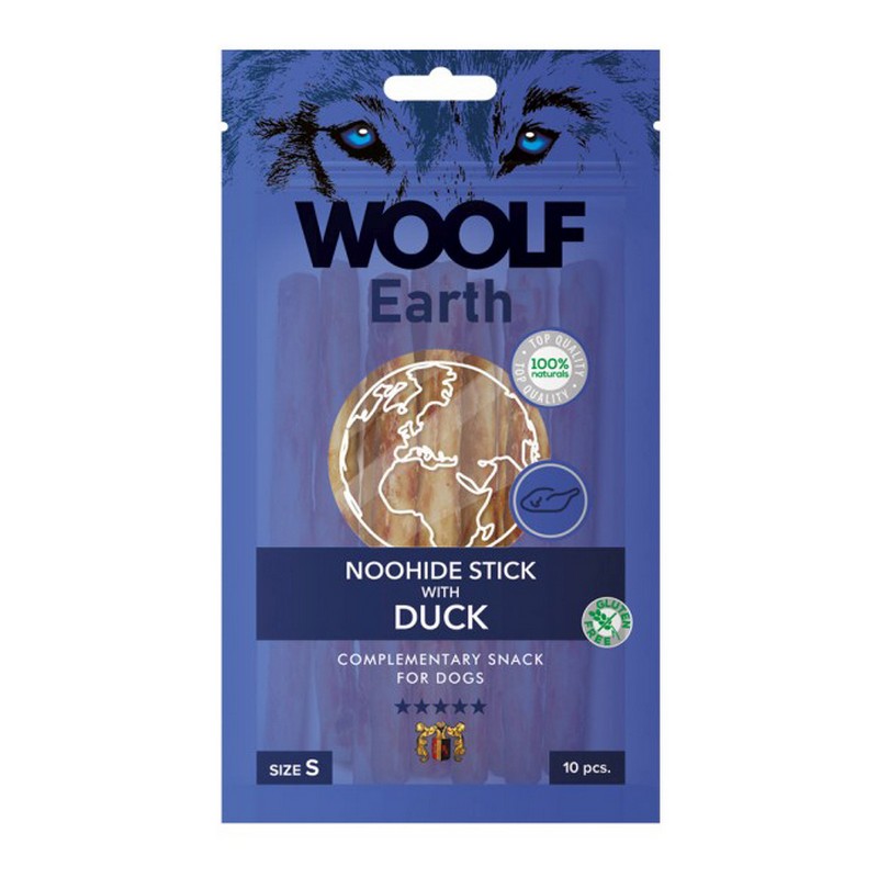 Pamlsok Woolf Dog Earth NOOHIDE S Stick with Duck 90g - 10 ks