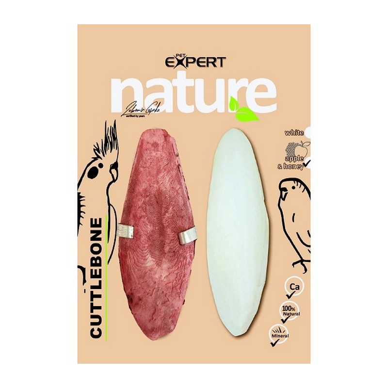 Pet Expert nature sépiová kosť pravá biela a ochutená jablko-med 2ks 8-10cm