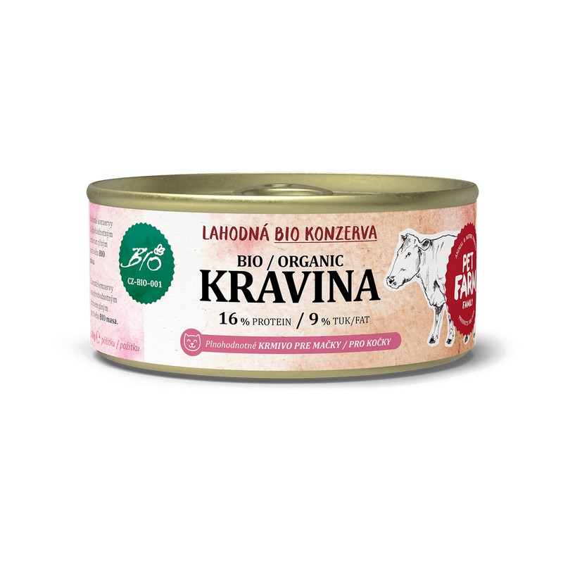 Pet Farm Family BIO konzerva pre maky kravina 180 g