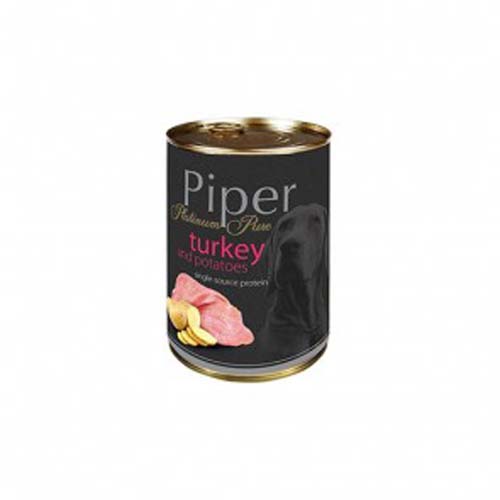 PIPER PLATINUM PURE morka a zemiaky 400g konzerva pre dospelch psov