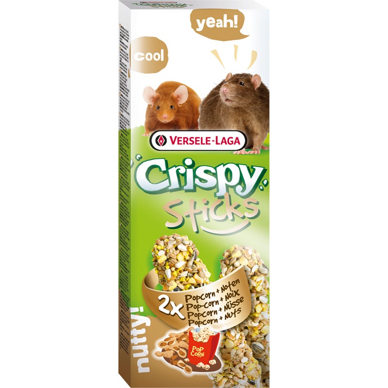 Pamlsok VL Crispy Sticks Rats-Mice Popcorn & Nuts- kukurica a orieky - 2 ks, 110 g