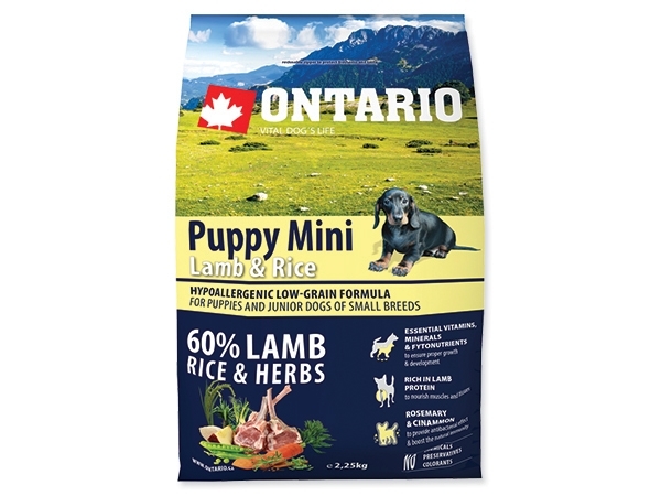 ONTARIO Puppy Mini Lamb and Rice - 2,25kg