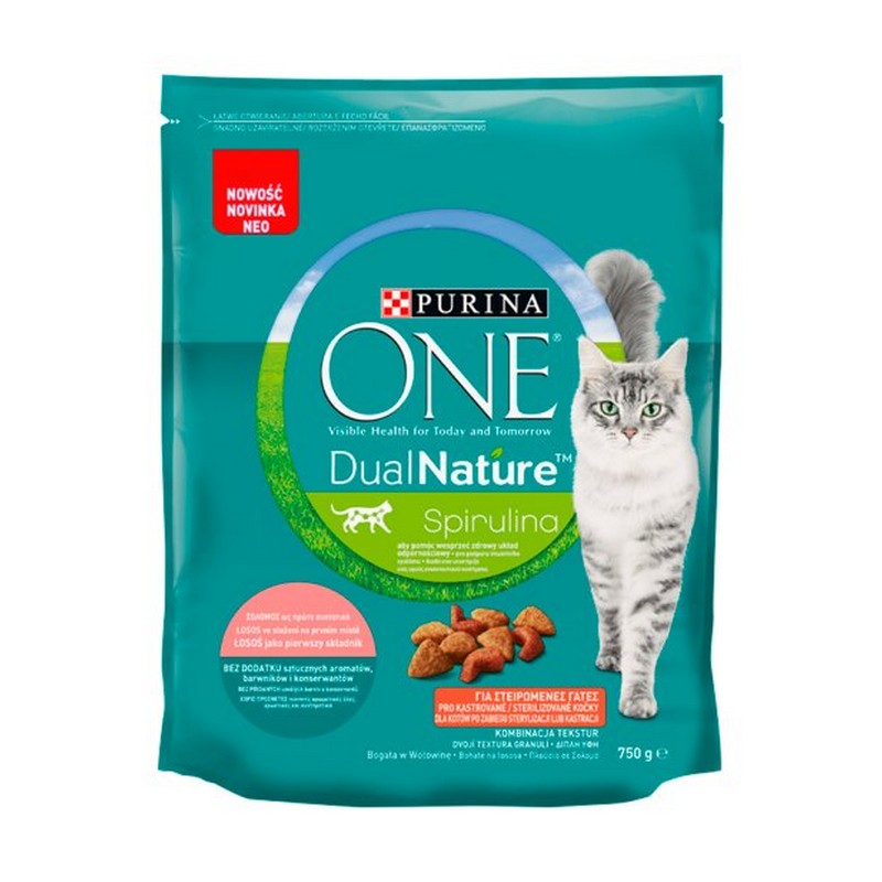 Purina granule One dual nature sterilised losos a spirulina 750 g