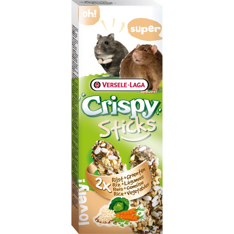 Pamlsok VL Crispy Sticks Hamsters-Rats Rice & Vegetables-rya a zelenina -  2 ks, 110 g