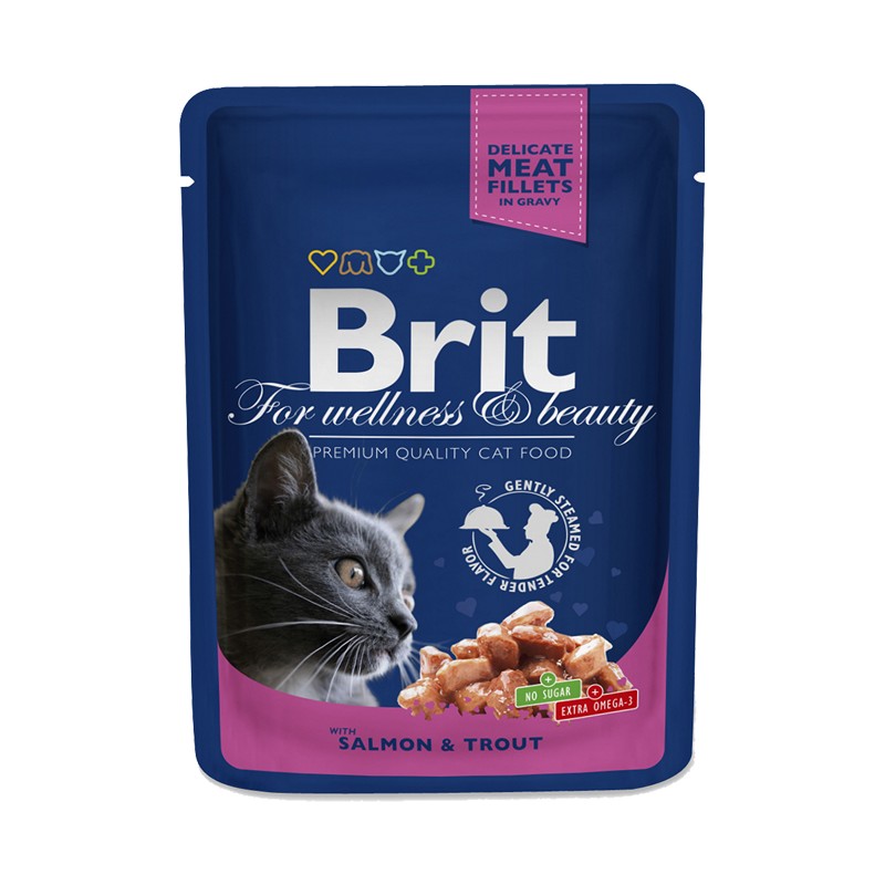Brit Premium kapsika s lososom a pstruhom - 100g