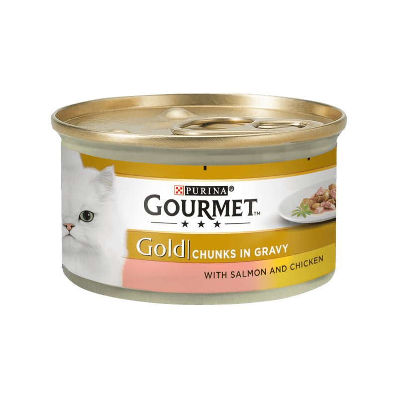 Gourmet gold pre mačky s lososom a kuraťom 85 g