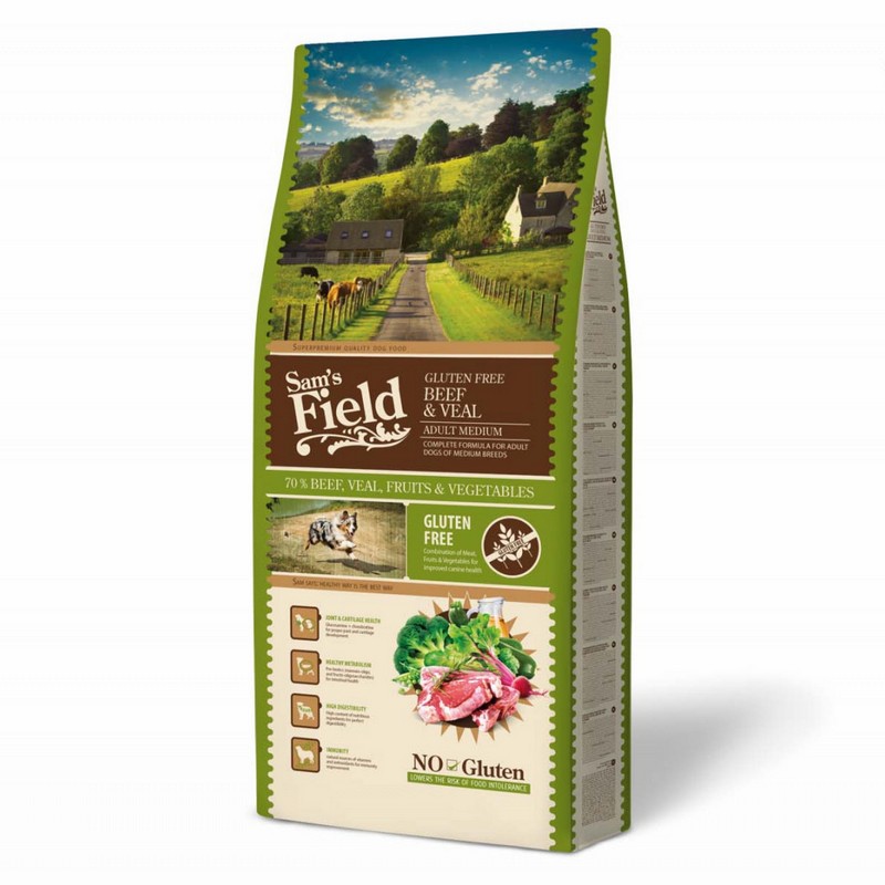 Sams Field gluten free Adult medium  Beef & veal 13kg