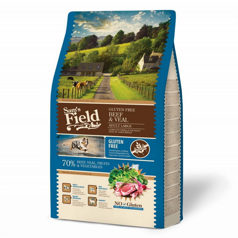 Sams Field gluten free Adult large Beef & veal 2,5kg