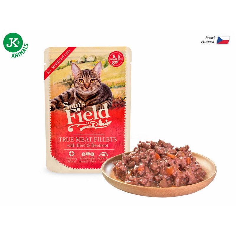 Sam´s Field kapsička pre kastrované mačky s hovädzím mäsom 85g